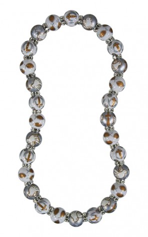 COUNT YOUR BLESSINGS CLASSIC NECKLACE - CLEAR SWAROVSKI CRYSTALS by Angela Moore - Hand Painted, Beaded Necklace