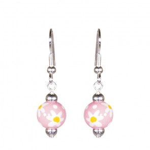 DAISY DAISY PINK PETITE BEAD EARRINGS