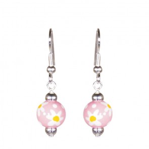 DAISY DAISY PINK PETITE BEAD EARRINGS