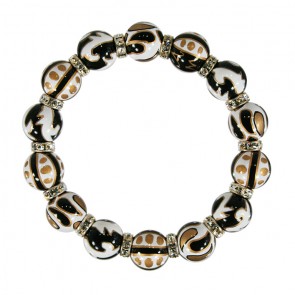 BLACK CRUSH RELAXED FIT BRACELET - TOPAZ SWAROVSKI CRYSTALS