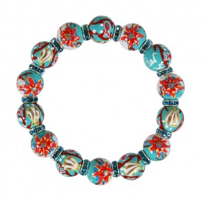 CORAL REEF RELAXED FIT BRACELET - AQUA SWAROVSKI CRYSTALS