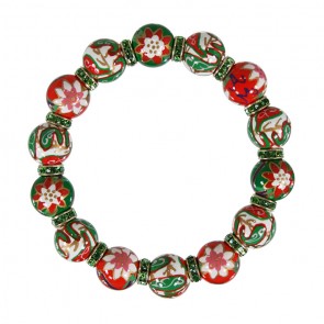 PERFECT POINSETTIAS RELAXED FIT BRACELET - PERIDOT SWAROVSKI CRYSTALS