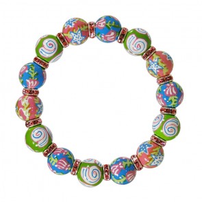 SHE SELLS SEASHELLS RELAXED FIT BRACELET - LT ROSE SWAROVSKI CRYSTALS