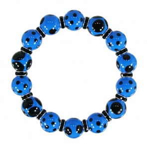 DRAMA DOTS BLUE BLACK RELAXED FIT BRACELET - JET SWAROVSKI CRYSTALS