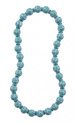 GIRAFFE AQUA RELAXED FIT NECKLACE - AQUA SWAROVSKI CRYSTALS