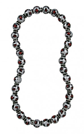 LEOPARD LIFE SILVER RELAXED FIT NECKLACE - JET SWAROVSKI CRYSTALS