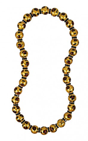 LEOPARD LIFE GOLD RELAXED FIT NECKLACE - JET SWAROVSKI CRYSTALS