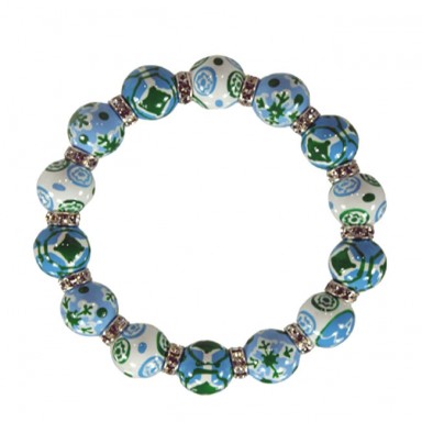 INDIA SPIRIT TURQ RELAXED FIT BRACELET - CLEAR SWAROVSKI CRYSTALS