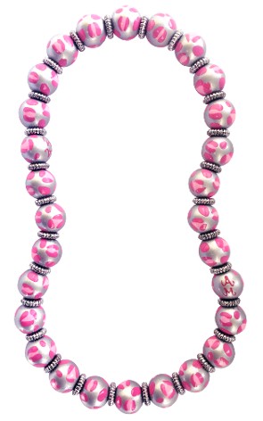 LEOPARD LIFE PINK CLASSIC NECKLACE W/SILVER