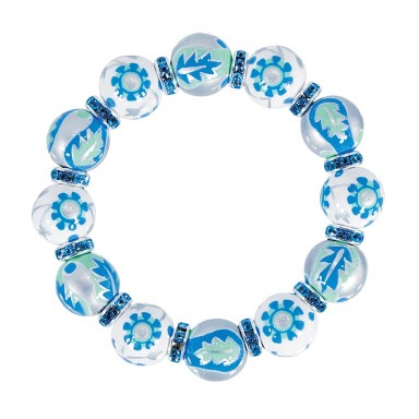 LUXE LIFE CLASSIC BRACET - AQUA SWAROVSKI CRYSTALS by Angela Moore - Hand Painted, Beaded Bracelets