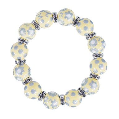 GORGEOUS GLOW CLASSIC BRACELET - CLEAR SWAROVSKI CRYSTALS by Angela Moore - Hand Painted, Beaded Bracelets