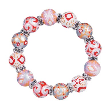 SUNSET SHIMMER CLASSIC BRACELET - CLEAR SWAROVSKI CRYSTALS by Angela Moore - Hand Painted, Beaded Bracelets