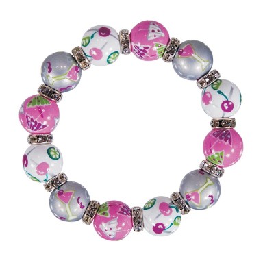 COOL COSMO CLASSIC BRACELET - CLEAR SWAROVSKI CRYSTALS by Angela Moore - Hand Painted, Beaded Bracelets