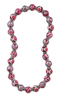 HAPPY HEARTS CLASSIC BRACELET CLEAR SWAROVSKI CRYSTALS by Angela Moore Hand Painted Beaded Bracelets