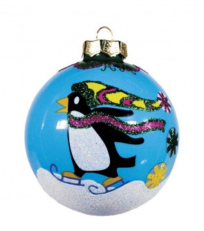 SKATING PENGUIN ORNAMENT by Angela Moore