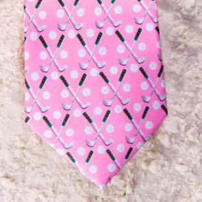 GONE GOLFIN' TIE  - PINK  by Angela Moore