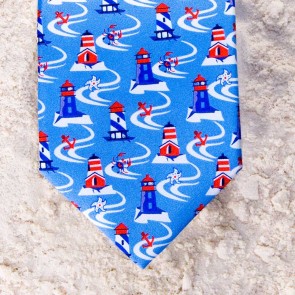 LIGHTHOUSE LANE TIE - BLUE  by Angela Moore
