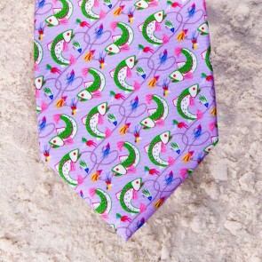 HERE FISHY FISHY TIE - LILAC  by Angela Moore