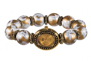 SUN SHADOW CLASSIC BEAD WATCH - GOLD by Angela Moore - Hand Painted Beaded Watch