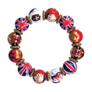 LONDON VIBE CLASSIC BRACELET - GOLD by Angela Moore - Hand Painted, Beaded Bracelet