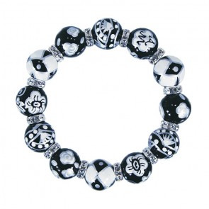 PLAZA NIGHTS CLASSIC BRACELET - CLEAR SWAROVSKI CRYSTALS by Angela Moore - Hand Painted, Beaded Bracelets