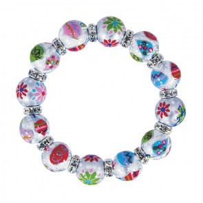 TINSEL TOWN CLASSIC BRACLET - CLEAR SWAROVSKI CRYSTALS by Angela Moore - Hand Painted, Beaded Bracelets
