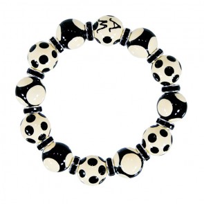 GLAMOUR PUSS CLASSIC BRACELET - JET SWAROVSKI CRYSTALS by Angela Moore - Hand Painted, Beaded Bracelets