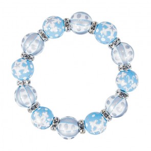 WHITE CHRISTMAS CLASSIC BRACELET - CLEAR SWAROVSKI CRYSTALS by Angela Moore - Hand Painted, Beaded Bracelets