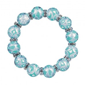 COOL CASTAWAY CLASSIC BRACELET -  CLEAR SWAROVSKI CRYSTALS by Angela Moore - Hand Painted, Beaded Bracelets
