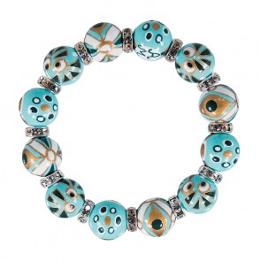 THAT'S AMORE CLASSIC BRACELET - CLEAR SWAROVSKI CRYSTALS by Angela Moore - Hand Painted, Beaded Bracelets