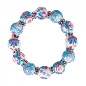 SHELLY SHELLS CLASSSIC BRACELET - CLEAR SWAROVSKI CRYSTALS by Angela Moore - Hand Painted, Beaded Bracelets