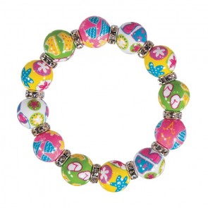 BEACH BABY CLASSIC BRACELET - CLEAR SWAROVSKI CRYSTALS by Angela Moore - Hand Painted, Beaded Bracelets