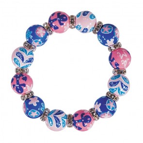 BEACHY KEEN CLASSIC BRACELET - CLEAR SWAROVSKI CRYSTALS by Angela Moore - Hand Painted, Beaded Bracelets