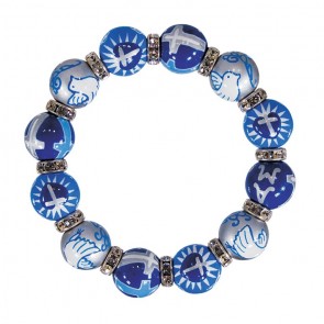 UNITED BY LOVE CLASSIC BRACELET - CLEAR SWAROVSKI CRYSTALS by Angela Moore - Hand Painted, Beaded Bracelets
