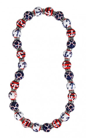 ME331851 - ANCH AWAY RED WHITE BLUE Necklace