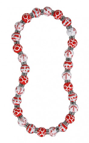 ME331853 - ANCHORS AWAY RED WHITE Necklace