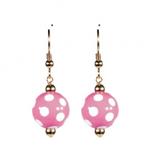DOTTY DELIGHT CLASSIC BEAD EARRINGS - GOLD by Angela Moore - Hand Painted Earrings