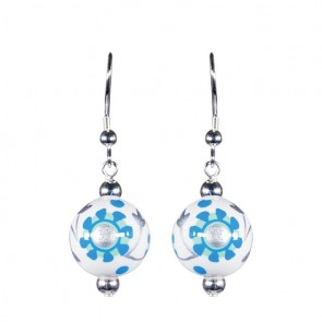 LUXE LIFE CLASSIC BEAD EARRINGS - SILVER by Angela Moore - Hand Painted Earrings