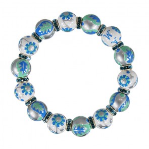 LUXE LIFE RELAXED FIT BRACELET - AQUA SWAROVSKI CRYSTALS