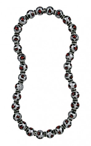 LEOPARD LIFE SILVER RELAXED FIT NECKLACE - JET SWAROVSKI CRYSTALS